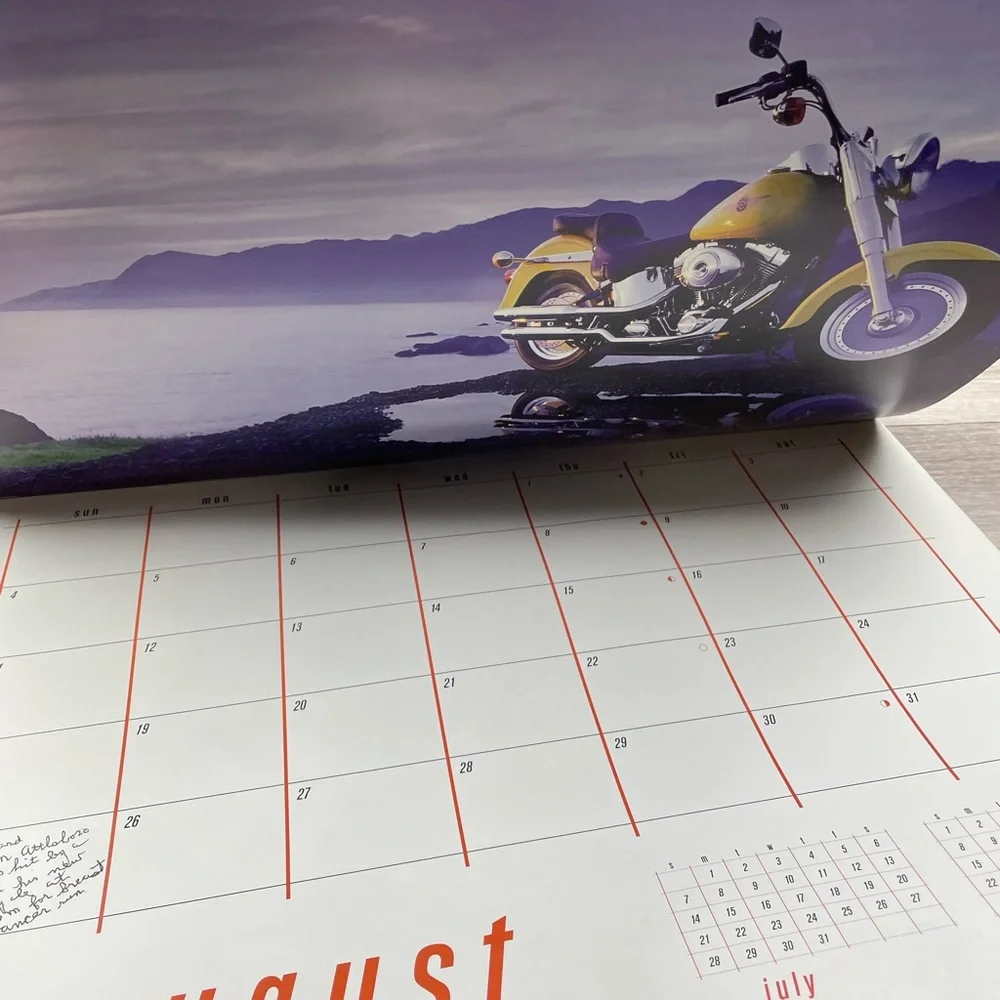 Harley Davidson 2002 Wall Calendar Motorcycles Use Again in 2030! Y2K